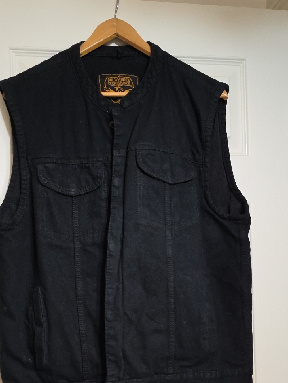 Denim Black Sleeveless Work Vest